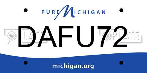 DAFU72 Michigan License Plate