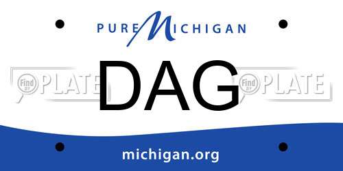 DAG Michigan License Plate
