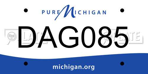 DAG085 Michigan License Plate