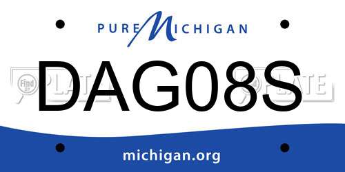 DAG08S Michigan License Plate