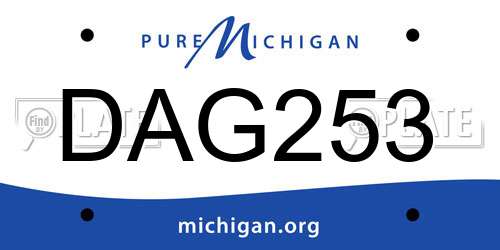 DAG253 Michigan License Plate