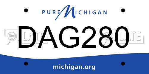 DAG280 Michigan License Plate