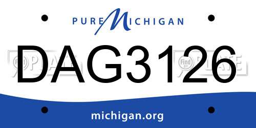 DAG3126 Michigan License Plate
