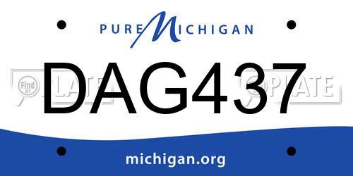 DAG437 Michigan License Plate