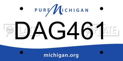 DAG461 Michigan License Plate