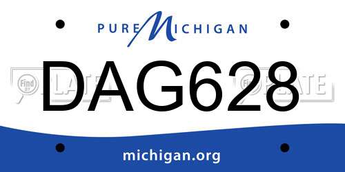 DAG628 Michigan License Plate