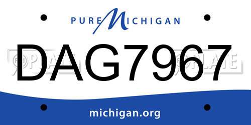 DAG7967 Michigan License Plate