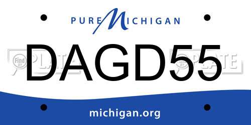 DAGD55 Michigan License Plate