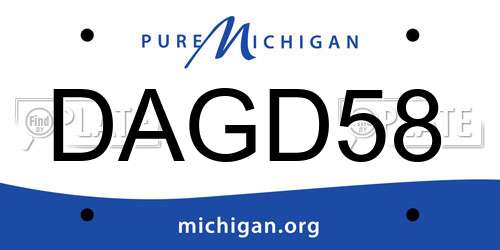 DAGD58 Michigan License Plate