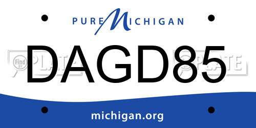 DAGD85 Michigan License Plate
