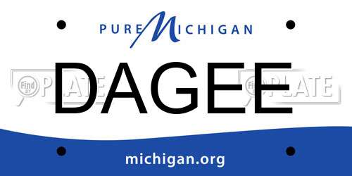 DAGEE Michigan License Plate