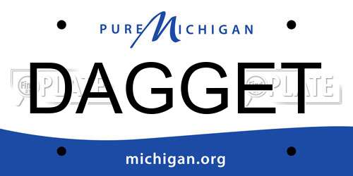 DAGGET Michigan License Plate