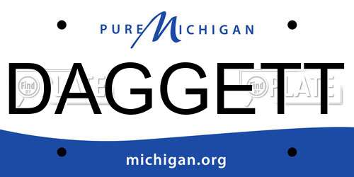 DAGGETT Michigan License Plate