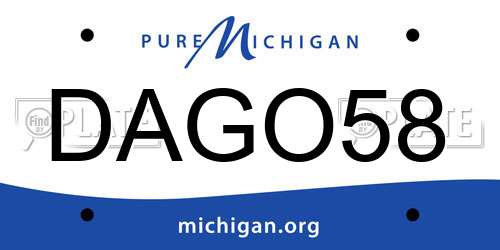 DAGO58 Michigan License Plate
