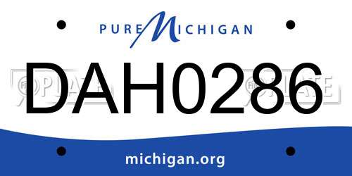 DAH0286 Michigan License Plate