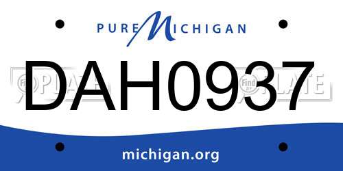 DAH0937 Michigan License Plate
