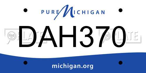 DAH370 Michigan License Plate