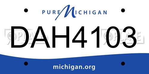 DAH4103 Michigan License Plate