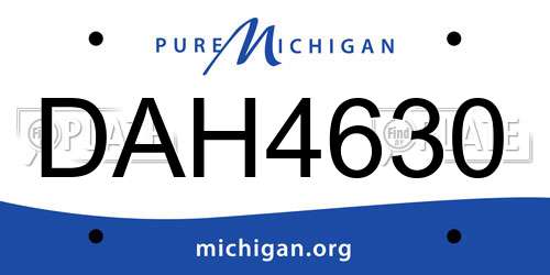 DAH4630 Michigan License Plate