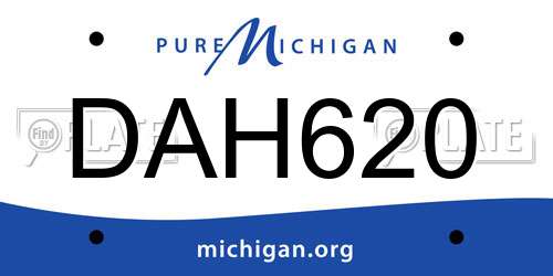 DAH620 Michigan License Plate