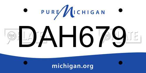 DAH679 Michigan License Plate