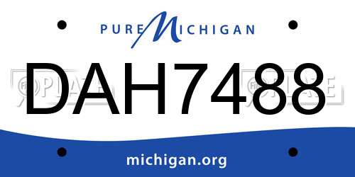 DAH7488 Michigan License Plate