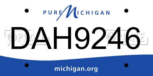DAH9246 Michigan License Plate
