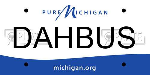 DAHBUS Michigan License Plate