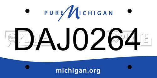 DAJ0264 Michigan License Plate