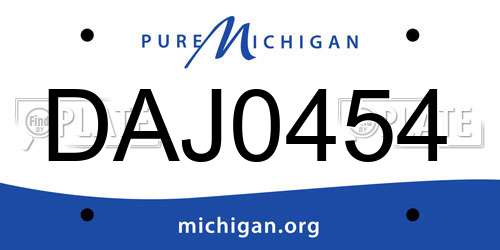 DAJ0454 Michigan License Plate