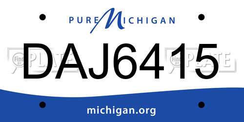 DAJ6415 Michigan License Plate