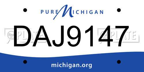 DAJ9147 Michigan License Plate