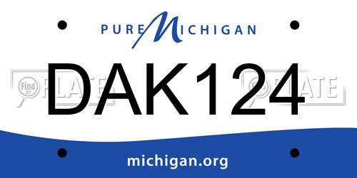 DAK124 Michigan License Plate
