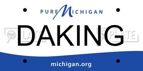 DAKING Michigan License Plate