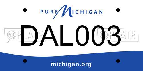 DAL003 Michigan License Plate