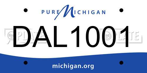 DAL1001 Michigan License Plate