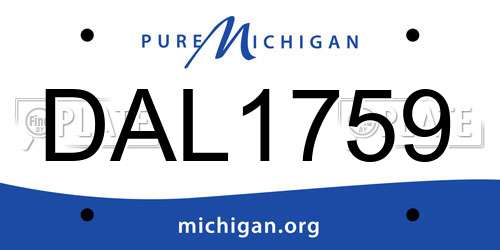 DAL1759 Michigan License Plate
