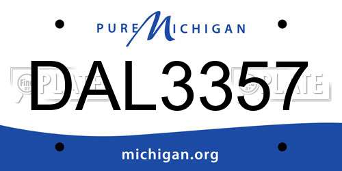 DAL3357 Michigan License Plate
