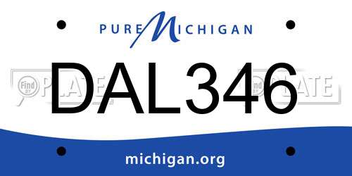 DAL346 Michigan License Plate