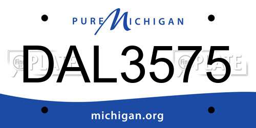 DAL3575 Michigan License Plate