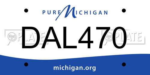 DAL470 Michigan License Plate