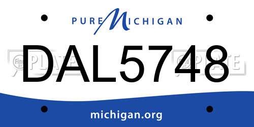 DAL5748 Michigan License Plate
