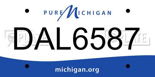 DAL6587 Michigan License Plate