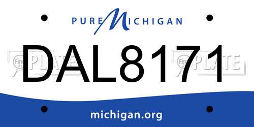 DAL8171 Michigan License Plate
