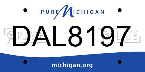 DAL8197 Michigan License Plate