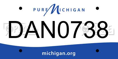 DAN0738 Michigan License Plate