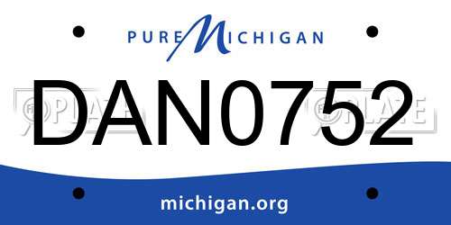 DAN0752 Michigan License Plate