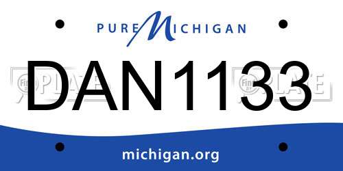 DAN1133 Michigan License Plate