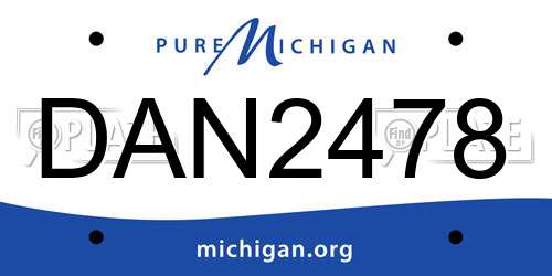 DAN2478 Michigan License Plate