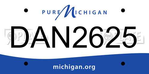 DAN2625 Michigan License Plate